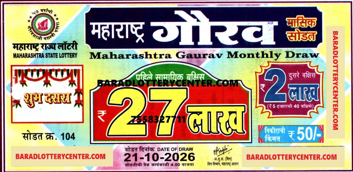 Maharashtra Gaurav Monthly Draw