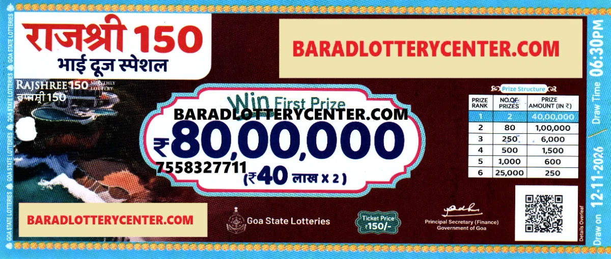 Rajshree 150 Monthly Lottery